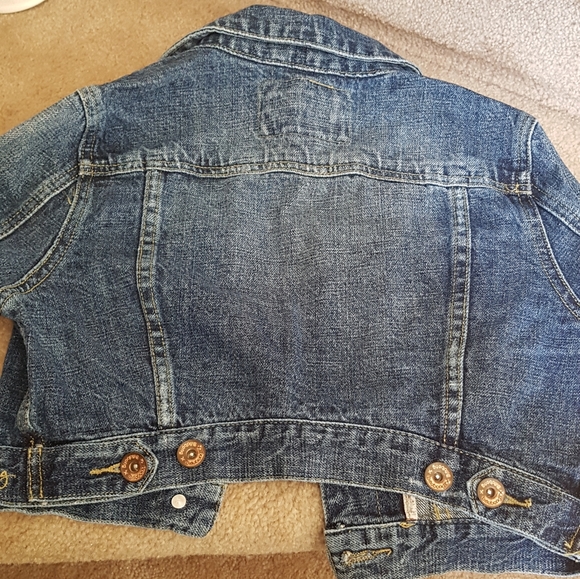 BILLABONG crop blue denim button-up jacket - Picture 3 of 5